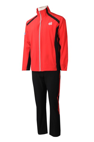 WTV176 online ordering men's sports suit design contrast magic sleeve sports suit sports suit center 45 degree